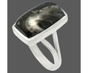 Mexican Cabbing Fossil Ring size-9.5 SDR230535 R-1005, 10x17 mm