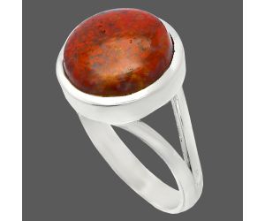 Red Moss Agate Ring size-8 SDR230536 R-1005, 13x13 mm