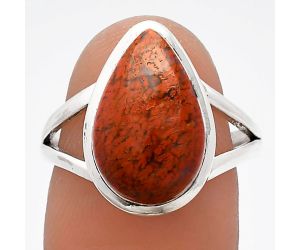 Red Moss Agate Ring size-8 SDR230548 R-1005, 10x15 mm