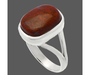 Red Moss Agate Ring size-8 SDR230549 R-1005, 10x14 mm