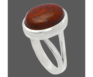 Red Moss Agate Ring size-7 SDR230583 R-1005, 10x13 mm