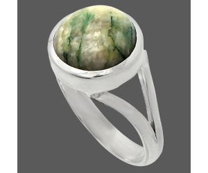 Tree Weed Moss Agate Ring size-8 SDR230602 R-1005, 11x11 mm