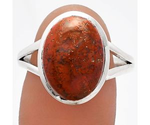 Red Moss Agate Ring size-9.5 SDR230617 R-1005, 11x15 mm