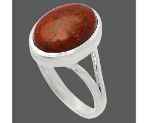 Red Moss Agate Ring size-9.5 SDR230617 R-1005, 11x15 mm