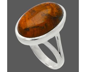 Red Moss Agate Ring size-9.5 SDR230623 R-1005, 11x18 mm