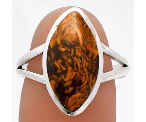 Coquina Fossil Jasper Ring size-9 SDR230675 R-1005, 9x18 mm