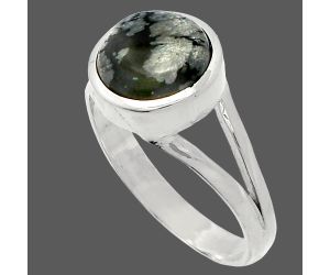 Snow Flake Obsidian Ring size-8 SDR230691 R-1005, 9x9 mm