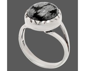 Snow Flake Obsidian Ring size-6.5 SDR230715 R-1074, 11x11 mm