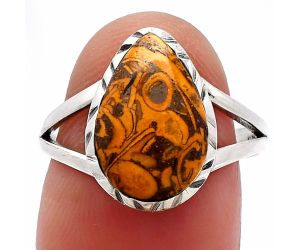 Coquina Fossil Jasper Ring size-8 SDR230741 R-1074, 9x14 mm