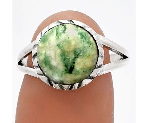 Tree Weed Moss Agate Ring size-8 SDR230825 R-1074, 11x11 mm