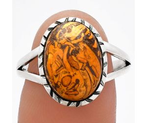 Coquina Fossil Jasper Ring size-9 SDR230905 R-1074, 10x14 mm