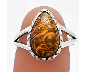 Coquina Fossil Jasper Ring size-8 SDR230942 R-1074, 9x14 mm