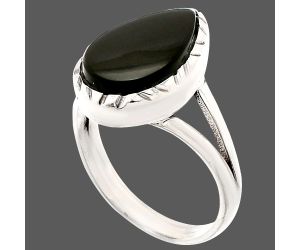 Black Onyx Ring size-8 SDR230950 R-1074, 10x15 mm