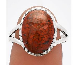Red Moss Agate Ring size-8 SDR230958 R-1074, 10x14 mm