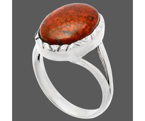 Red Moss Agate Ring size-8 SDR230958 R-1074, 10x14 mm