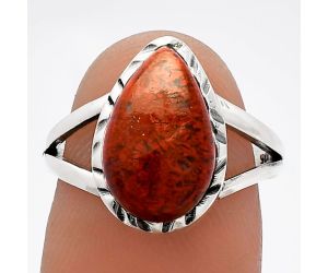 Red Moss Agate Ring size-7 SDR230974 R-1074, 9x14 mm