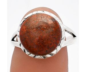 Red Moss Agate Ring size-8 SDR230987 R-1074, 12x12 mm