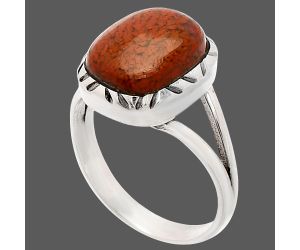 Red Moss Agate Ring size-8 SDR230990 R-1074, 10x12 mm