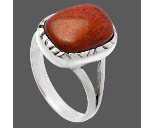Red Moss Agate Ring size-8 SDR231005 R-1074, 10x14 mm