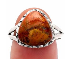 Red Moss Agate Ring size-9 SDR231009 R-1074, 12x12 mm