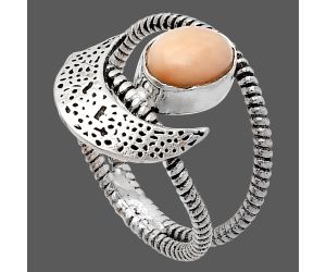 Crescent Moon - Pink Opal Ring size-6 SDR231031 R-1454, 6x8 mm
