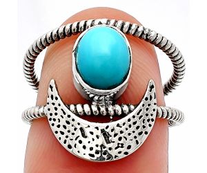 Crescent Moon - Natural Rare Turquoise Nevada Aztec Mt Ring size-6 SDR231033 R-1454, 6x8 mm