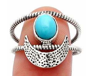 Crescent Moon - Natural Rare Turquoise Nevada Aztec Mt Ring size-8 SDR231090 R-1454, 6x8 mm