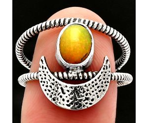 Crescent Moon - Ethiopian Opal Ring size-8.5 SDR231098 R-1454, 6x8 mm
