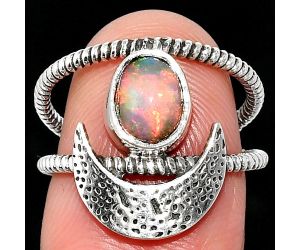 Crescent Moon - Ethiopian Opal Ring size-6.5 SDR231108 R-1454, 6x8 mm