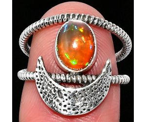 Crescent Moon - Ethiopian Opal Ring size-6.5 SDR231110 R-1454, 6x8 mm
