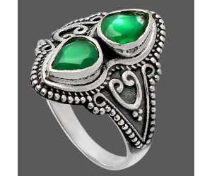 Green Onyx Ring size-8 SDR231166 R-1347, 7x5 mm
