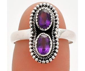 African Amethyst Ring size-8 SDR231211 R-1386, 6x4 mm