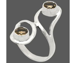 Smoky Quartz Ring size-7 SDR231379 R-1723, 5x5 mm