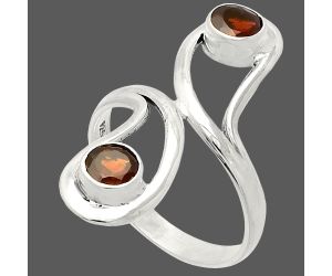 Hessonite Garnet Ring size-6 SDR231398 R-1723, 5x5 mm