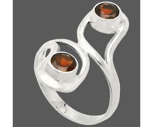 Hessonite Garnet Ring size-7 SDR231405 R-1723, 5x5 mm