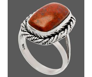 Red Moss Agate Ring size-7 SDR231434 R-1014, 9x15 mm