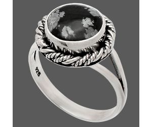 Snow Flake Obsidian Ring size-8 SDR231451 R-1014, 10x10 mm