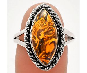 Coquina Fossil Jasper Ring size-9 SDR231497 R-1014, 9x18 mm