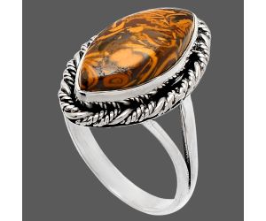 Coquina Fossil Jasper Ring size-9 SDR231497 R-1014, 9x18 mm