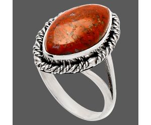 Red Moss Agate Ring size-9.5 SDR231502 R-1014, 10x17 mm