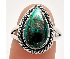 Azurite Chrysocolla Ring size-8 SDR231553 R-1014, 9x15 mm