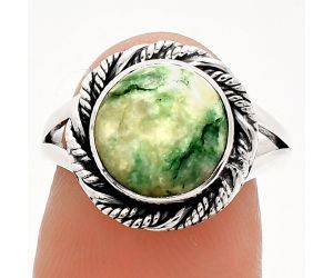 Tree Weed Moss Agate Ring size-7 SDR231556 R-1014, 10x10 mm