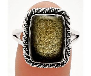 Silver Obsidian Ring size-9.5 SDR231579 R-1014, 10x14 mm