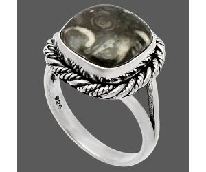 Mexican Cabbing Fossil Ring size-7 SDR231594 R-1014, 11x11 mm