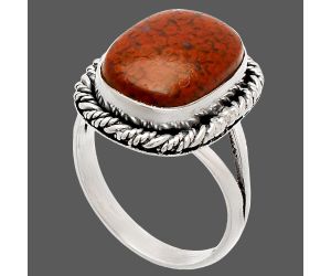 Red Moss Agate Ring size-8 SDR231638 R-1014, 11x15 mm
