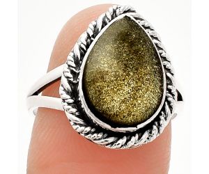 Silver Obsidian Ring size-8 SDR231671 R-1014, 10x14 mm