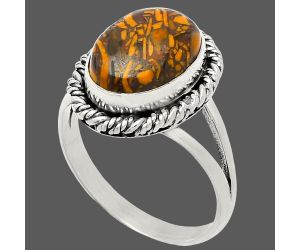 Coquina Fossil Jasper Ring size-9 SDR231680 R-1014, 9x13 mm