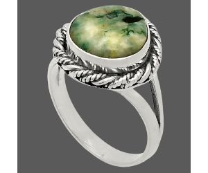 Tree Weed Moss Agate Ring size-7 SDR231726 R-1014, 11x11 mm