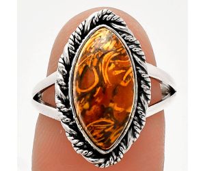 Coquina Fossil Jasper Ring size-7 SDR231742 R-1014, 8x16 mm