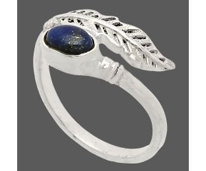 Adjustable Feather - Lapis Lazuli Ring size-7 SDR231816 R-1496, 6x4 mm